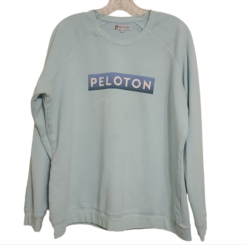 Peloton | Women's Sky Blue/Light Teal Crewneck Graphic Sweatshirt (Size Large) - Picture 2 of 13
